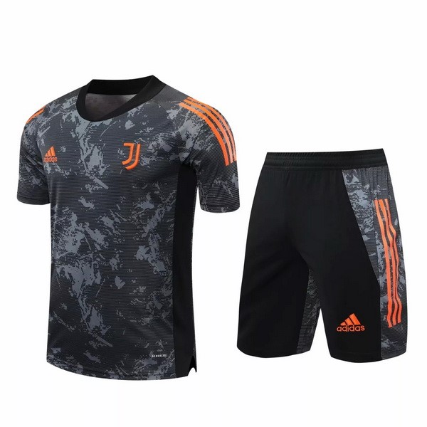 Trainingsshirt Komplett Set Juventus 2020-21 Grau Orange Fussballtrikots Günstig